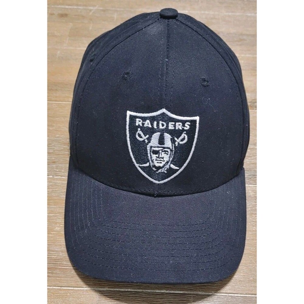 Las Vegas Raiders Black Hat Cap NFL Team Apparel Adjustable Strap Football